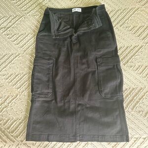 Aritzia Charcoal Utility Midi Skirt